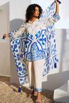 Buy_Rainas_Beige Cotton, Linen Embroidery Collared Turkish Whisper Set _at_Aza_Fashions