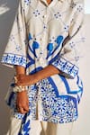 Buy_Rainas_Beige Cotton, Linen Embroidery Collared Turkish Whisper Set 
