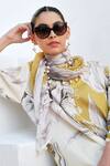 Buy_Rainas_Mustard Cotton, Linen Pom-poms Round Neck Bloom Kurta Pant Set 