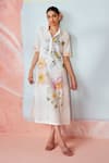 Shop_Rainas_Multi Color Cotton, Linen Embroidery Collared Floral Symphony Dress _Online_at_Aza_Fashions