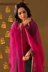 Shop_Rashi Jain_Green Chanderi, Organza Embroidery Square Neck Kurta Pant Set With Dupatta _Online_at_Aza_Fashions