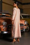 Shop_Sabe_Pink Silk Embroidery V-neck Designer Kaftan _at_Aza_Fashions