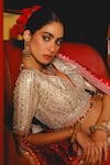 Sabe_Gold Tissue, Silk Sequins, Beads, Embroidery V-neck Designer Safa Lehenga Set _at_Aza_Fashions