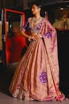 Buy_Sabe_Purple Tissue, Silk Sequins, Zari, Embroidery V-neck Haseen Lehenga Set 