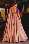 Shop_Sabe_Purple Tissue, Silk Sequins, Zari, Embroidery V-neck Haseen Lehenga Set _at_Aza_Fashions