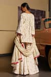 Shop_Sabe_Off White Georgette, Crepe Embroidery V-neck Designer Udaan Gharara Set _at_Aza_Fashions