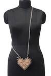 Buy_Anaar_Gray Embroidery, Beads Grey Floral Clutch Bag 