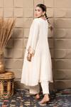 Shop_LABEL FLAMINGO BY VRINDA_Ivory Cotton, Silk Zari Round Neck Zardozi Embroidered Kurta Pant Set _at_Aza_Fashions