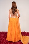 Shop_Sajeda A Lehry_Yellow Silk, Georgette Sequins, Beads, Embroidery V-neck Nazakat Lehenga Set _at_Aza_Fashions