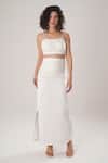 Buy_Atbw_White Modal, Satin Pearls Crop Top _at_Aza_Fashions