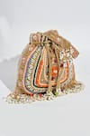 Buy_House Of Webhin_Multi Color Embroidery, Beads Potli Bag _at_Aza_Fashions