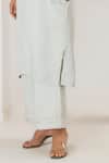 Saahiil Kapoor_Mint Linen, Satin Embroidery Round Neck Kurta And Pant Set _Online_at_Aza_Fashions