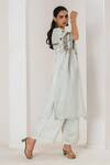 Buy_Saahiil Kapoor_Mint Linen, Satin Embroidery Round Neck Kurta And Pant Set _Online_at_Aza_Fashions
