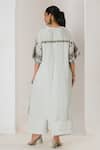 Shop_Saahiil Kapoor_Mint Linen, Satin Embroidery Round Neck Kurta And Pant Set _at_Aza_Fashions