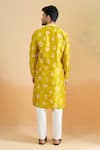 Shop_Arihant Rai Sinha_Mustard Cotton Embroidery, Sequins Thread Work Kurta Set _at_Aza_Fashions