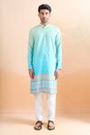 Shop_Arihant Rai Sinha_Blue Cotton Shaded Digital Print Kurta And Pant Set _Online_at_Aza_Fashions