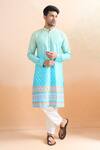 Buy_Arihant Rai Sinha_Blue Cotton Shaded Digital Print Kurta And Pant Set _at_Aza_Fashions