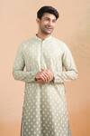 Buy_Arihant Rai Sinha_Beige Cotton Digital Print Kurta Set _Online_at_Aza_Fashions