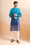 Buy Arihant Rai Sinha Turquoise Cotton Blue Digital Print Kurta Set at Aza Fashions Buy_Arihant Rai Sinha_Turquoise Cotton Blue Digital Print Kurta Set _at_Aza_Fashions