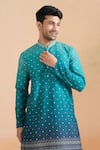 Arihant Rai Sinha Green Cotton Digital Print Deep Kurta Set Online at Aza Fashions Arihant Rai Sinha_Green Cotton Digital Print Deep Kurta Set _Online_at_Aza_Fashions