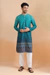 Buy Arihant Rai Sinha Green Cotton Digital Print Deep Kurta Set Online at Aza Fashions Buy_Arihant Rai Sinha_Green Cotton Digital Print Deep Kurta Set _Online_at_Aza_Fashions