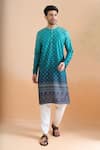 Buy Arihant Rai Sinha Green Cotton Digital Print Deep Kurta Set at Aza Fashions Buy_Arihant Rai Sinha_Green Cotton Digital Print Deep Kurta Set _at_Aza_Fashions