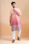 Buy_Arihant Rai Sinha_Pink Cotton Shaded Digital Print Kurta Set _at_Aza_Fashions
