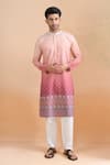 Buy_Arihant Rai Sinha_Pink Cotton Shaded Digital Print Kurta Set 