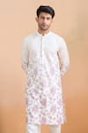 Arihant Rai Sinha_Cream Cotton Sequins, Embroidery Floral Print Kurta Set _at_Aza_Fashions