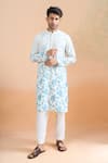 Shop_Arihant Rai Sinha_Cream Cotton Sequins Floral Print Kurta Set _Online_at_Aza_Fashions