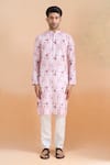 Buy Arihant Rai Sinha Purple Cotton Sequins, Embroidery Floral Print Kurta And Cream Pant Set Online at Aza Fashions Buy_Arihant Rai Sinha_Purple Cotton Sequins, Embroidery Floral Print Kurta And Cream Pant Set _Online_at_Aza_Fashions