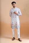 Buy Arihant Rai Sinha Cream Cotton Sequins, Embroidery Digital Print Kurta Set at Aza Fashions Buy_Arihant Rai Sinha_Cream Cotton Sequins, Embroidery Digital Print Kurta Set _at_Aza_Fashions