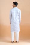 Shop_Arihant Rai Sinha_Gray Cotton Embroidery Grey Thread And Sequin Printed Kurta Set _at_Aza_Fashions