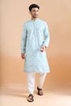 Buy_Arihant Rai Sinha_Green Cotton Sequins, Embroidery Pista Printed Kurta Set  _at_Aza_Fashions