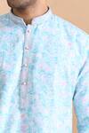 Arihant Rai Sinha Blue Cotton Sequins, Embroidery Floral Print Kurta Set at Aza Fashions Arihant Rai Sinha_Blue Cotton Sequins, Embroidery Floral Print Kurta Set _at_Aza_Fashions