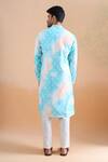 Shop Arihant Rai Sinha Blue Cotton Digital Print Kurta And Cream Pant Set at Aza Fashions Shop_Arihant Rai Sinha_Blue Cotton Digital Print Kurta And Cream Pant Set _at_Aza_Fashions