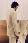 Shop_Amaare_Ivory Silk, Wool Embroidery, Sequins Marhu Bandhgala Set _at_Aza_Fashions