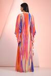Shop_Mandira Wirk Resort_Multi Color Chiffon V-neck Printed Dress _at_Aza_Fashions