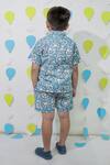 Shop_Tiny Colour_Blue Cotton Printed Shirt And Shorts Co-ord Set _at_Aza_Fashions