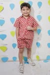 Buy_Tiny Colour_Red Cotton Printed Shirt And Shorts Co-ord Set _at_Aza_Fashions