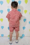 Shop_Tiny Colour_Red Cotton Printed Shirt And Shorts Co-ord Set _at_Aza_Fashions
