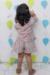 Shop_Tiny Colour_Blue Cotton Orange Printed Shirt And Shorts Co-ord Set _at_Aza_Fashions