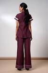 Shop_Madder Much_Brown Cotton Fold And Flow Wrap Top With Pants _at_Aza_Fashions