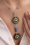 Shop_Joules by Radhika_Multi Color Zunaira Gold Finish Designer Necklace _at_Aza_Fashions