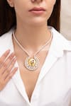 Buy_Joules By Radhika_Gold Plated Chaitri Finish Pearl Necklace _at_Aza_Fashions
