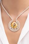 Shop_Joules By Radhika_Gold Plated Chaitri Finish Pearl Necklace _at_Aza_Fashions