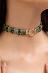 Shop Joules By Radhika Green Divija Choker With Stone at Aza Fashions Shop_Joules By Radhika_Green Divija Choker With Stone _at_Aza_Fashions