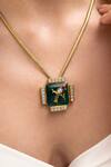 Buy_Joules by Radhika_Green Sreshta Designer Necklace _at_Aza_Fashions