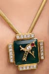 Shop_Joules by Radhika_Green Sreshta Designer Necklace _at_Aza_Fashions