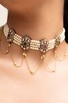 Shop_Joules By Radhika_Gold Plated Oraya Pearl Choker  _at_Aza_Fashions